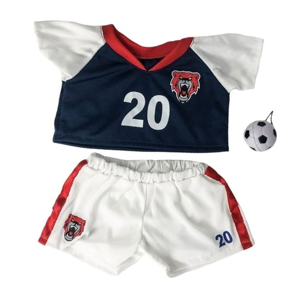 Plush Gear Blue Soccer Uniform Outfit for 14"-18" Plush Toys Comfortable Playwear Dress-up for Kids
