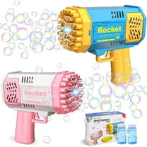 2-Pack 40-Hole Bubble Gun with Flashlight, Bubble Launcher Bubble Machine Bubble Blower Bubble Maker Bubble Gun Kids Boys Girls Toy Gifts for Outdoor Indoor Birthday Wedding Party