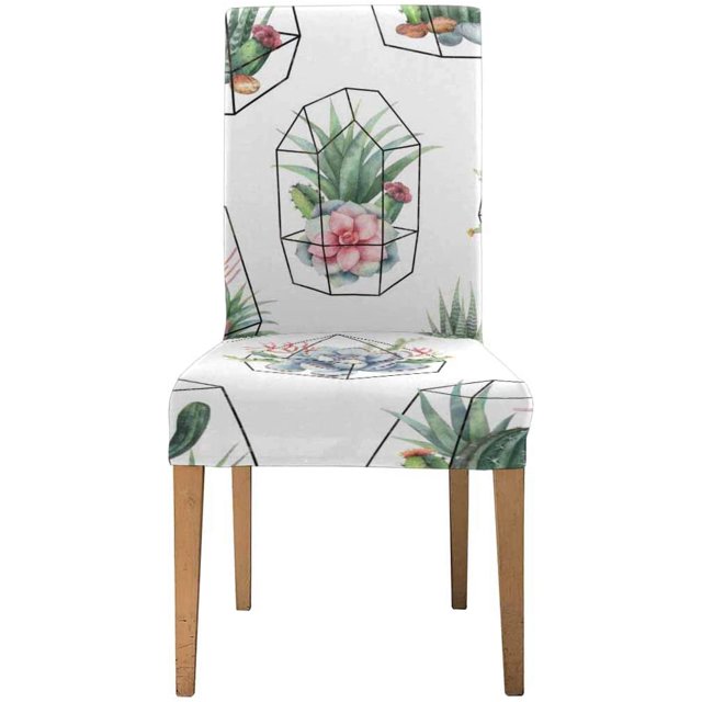 Funda protectora para silla ABPHQTO Cactus de acuarela y plantas suculentas