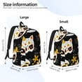 thumbnail image 4 of Rocae Cat Skulls and Flowers for Durable Canvas Backpack Leisure Large Bag Travel Rucksack Multi-function Backpack Medium, 4 of 8