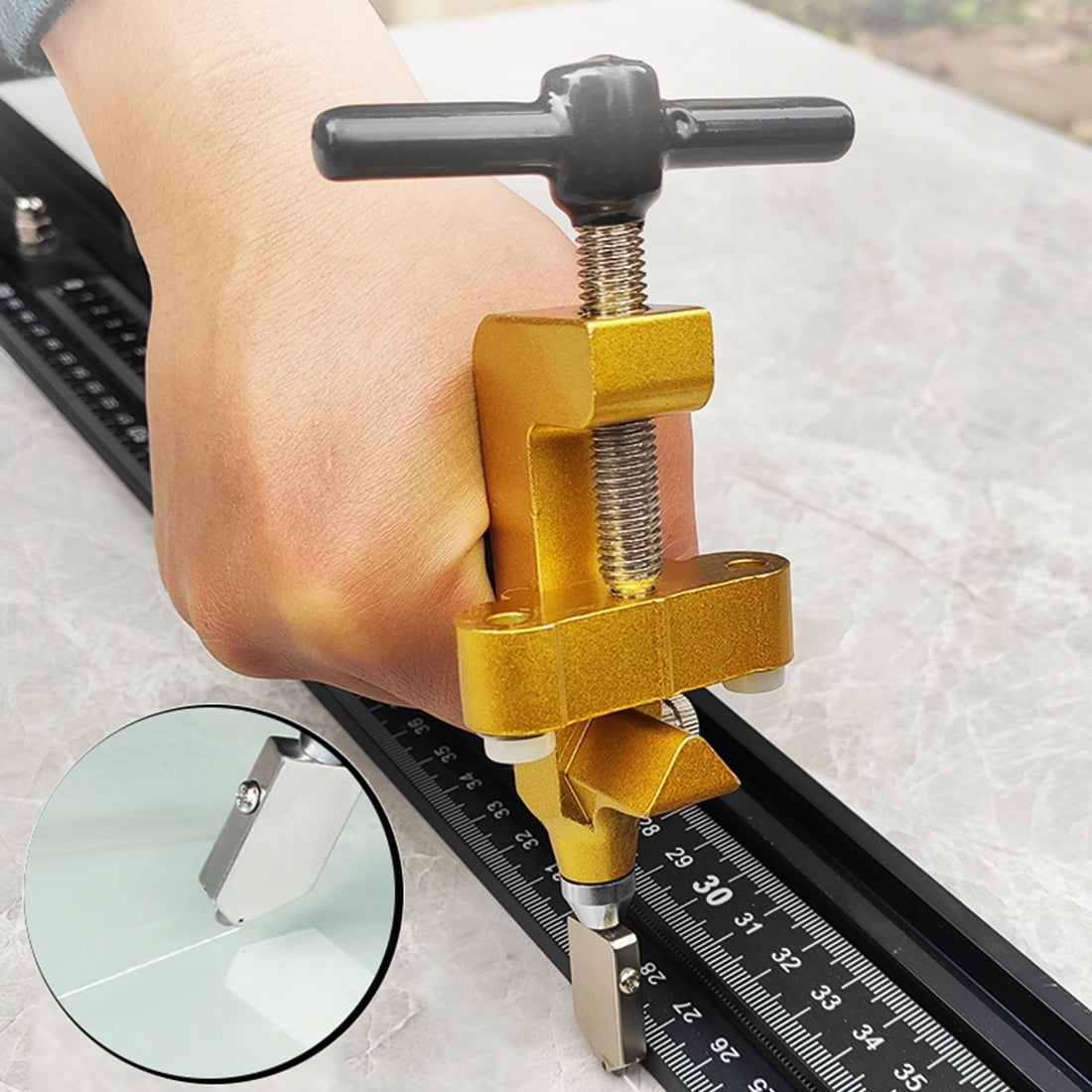 Wailicop Tile Cutter with Handgrip Clamp, Marble Cutting Tool, 2-in-1 Glass Cutter & Breaking Pliers, 3-15mm