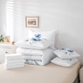 thumbnail image 6 of jejeloiu Ink Aesthetic Art 7pcs Bedding Comforter Set,Retro Rustic Floral Queen Bedding Sets,Blue White Queen Sheet Sets For Kids,Ultra Soft Home Decor Reversible, 6 of 8