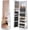 White, variant on CONCETTA 6 LED Jewelry Cabinet with Frameless Full-Length Mirror, 360° Swivel Lockable Organizer Standing Armoire, 3 Storage Shelves, Brown