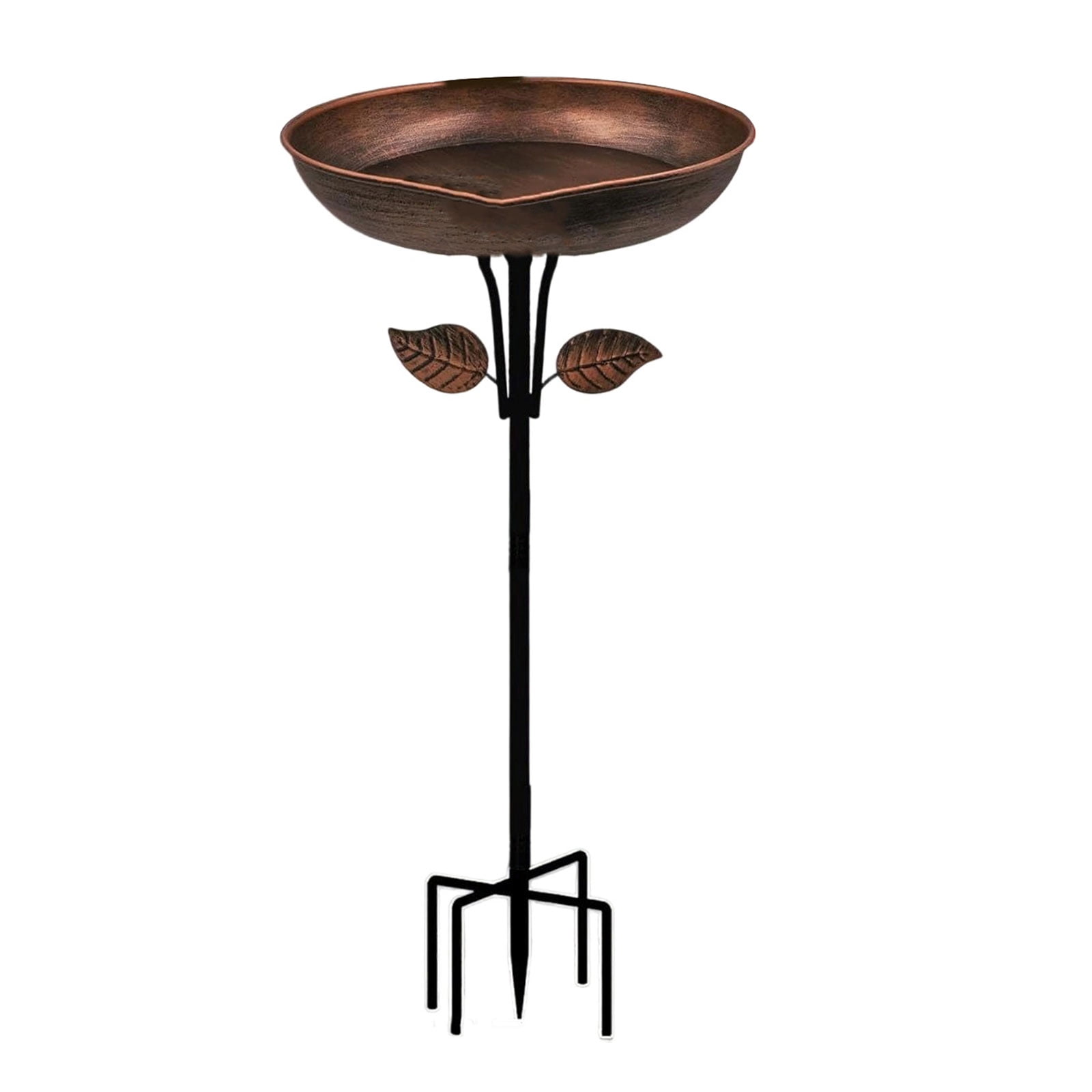 Garden Bird Bath Stake with Antique Finish Metal Construction Perfect for Attracting Birds to Your Yard