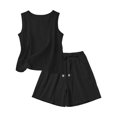 thumbnail image 4 of Soyumi Womens Short Sets 2 Piece Vacation Outfits Sleeveless Tank Top and Shorts Matching Set with Pockets, Black, 4 of 6