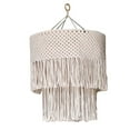 thumbnail image 5 of Macrame Lamp Shade, Chandelier Cover, Nordic Boho Hand Woven Gift Bohemian Tassel Lampshade, Light Shade for Office Nursery Home Party Decor 35cmx45cm, 5 of 9