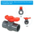 thumbnail image 4 of Uxcell G1-1/4 Ball Valve, 2 Pack PVC Threaded Shut-off Valve with Easy to Rotate Handle Gray/Red, 4 of 6
