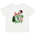 thumbnail image 3 of Inktastic Santa is Promoting Me to Big Sister Green Plaid Tree Girls Baby T-Shirt, 3 of 5
