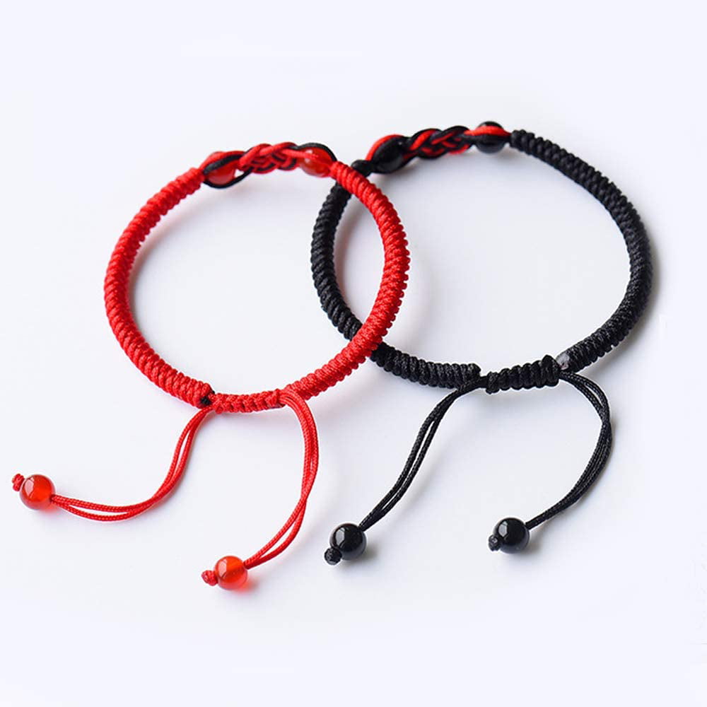 Lovers silicone colored Bracelet hand rope female benmingnian red rope  black rope DIY transfer bead gold rope waterproof