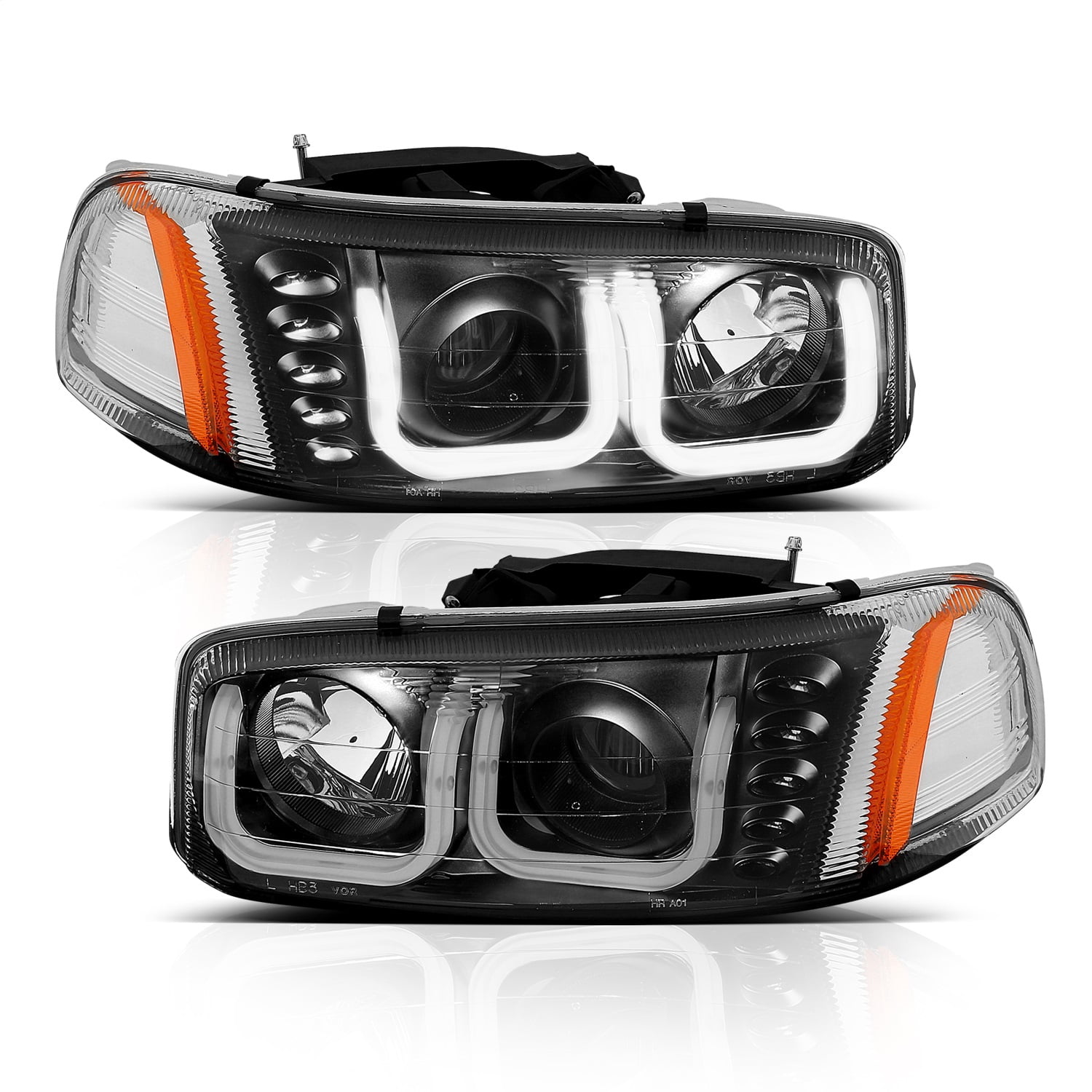 ANZO USA 111303 Projector Headlight Set Fits select: 1999-2007 GMC NEW SIERRA, 2002-2006 GMC YUKON