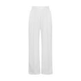 thumbnail image 4 of AWZXDE Girls Elastic Waist Wide Leg Pants for Kids and Youth Casual Wear Straight Leg Fit Everyday Wear Comfort and Easy Care White,12-13 Years, 4 of 6