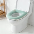 thumbnail image 2 of Tauxra Large Size Washable Zippered Toilet Seat Cover Thickened Jacquard Polyester Bathroom Accessory, 2 of 6