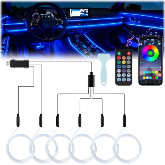 Luces interiores LED LivTee Smart Car con puerto USB 6 en 1
