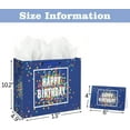 thumbnail image 2 of 13" Large Happy Birthday Gift Bag Blue with Greeting Card and Tissue Papers for Men Boys, 2 of 6