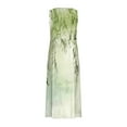 thumbnail image 4 of Teissuly Women's Sleeveless Cotton And Linen Round Neck Printed Long Dress With Pocket, 4 of 5