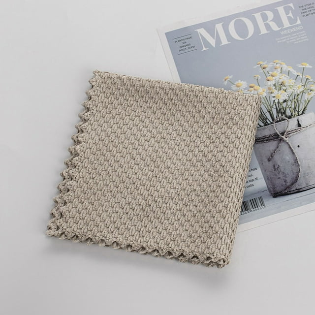 Nvzi Paños de cocina para lavar platos, paños de microfibra absorbentes, trapos de secado rápido, ideales para limpiar la cocina (caqui, 1,81 x 11,81 pulgadas, 10 piezas)