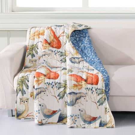 Global Trends Woodlands Natural Quilted Throw Blanket for Kids 50 x 60
