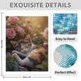 thumbnail image 3 of Diamond Art Kit for Adults, Cat Sleeping Among Pink Roses Diamond Painting for Adults Beginners, 5D DIY Diamond Art Painting Kits, Colorful Diamond Painting Craft for Home Decor 12x16, 3 of 7