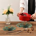 thumbnail image 2 of Wobogo Orange Roses Trivets Potholders Set of 2 Cotton Woven Round Hot Plate Mats for Hot Dishes Bowls Teapots, 2 of 7