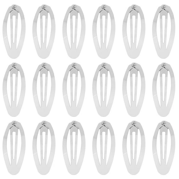100Pcs 2 Inch Snap Hair Clip Oval Metal Hair Clips Iron Small Thin Cute Hairpins Barrettes Silver Hair Holder Clips Findings Decorations for Women Hair Clips DIY Crafts Accessories
