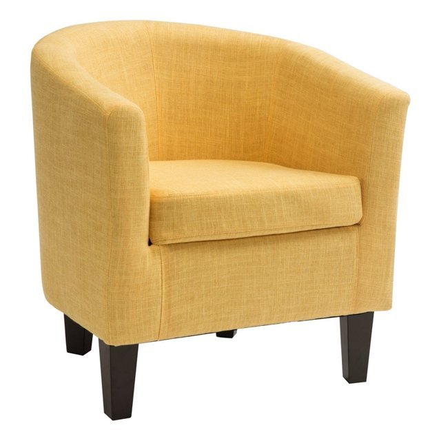 Atlin Designs Chaise de Bain Rembourrée en Tissu Contemporain en Jaune