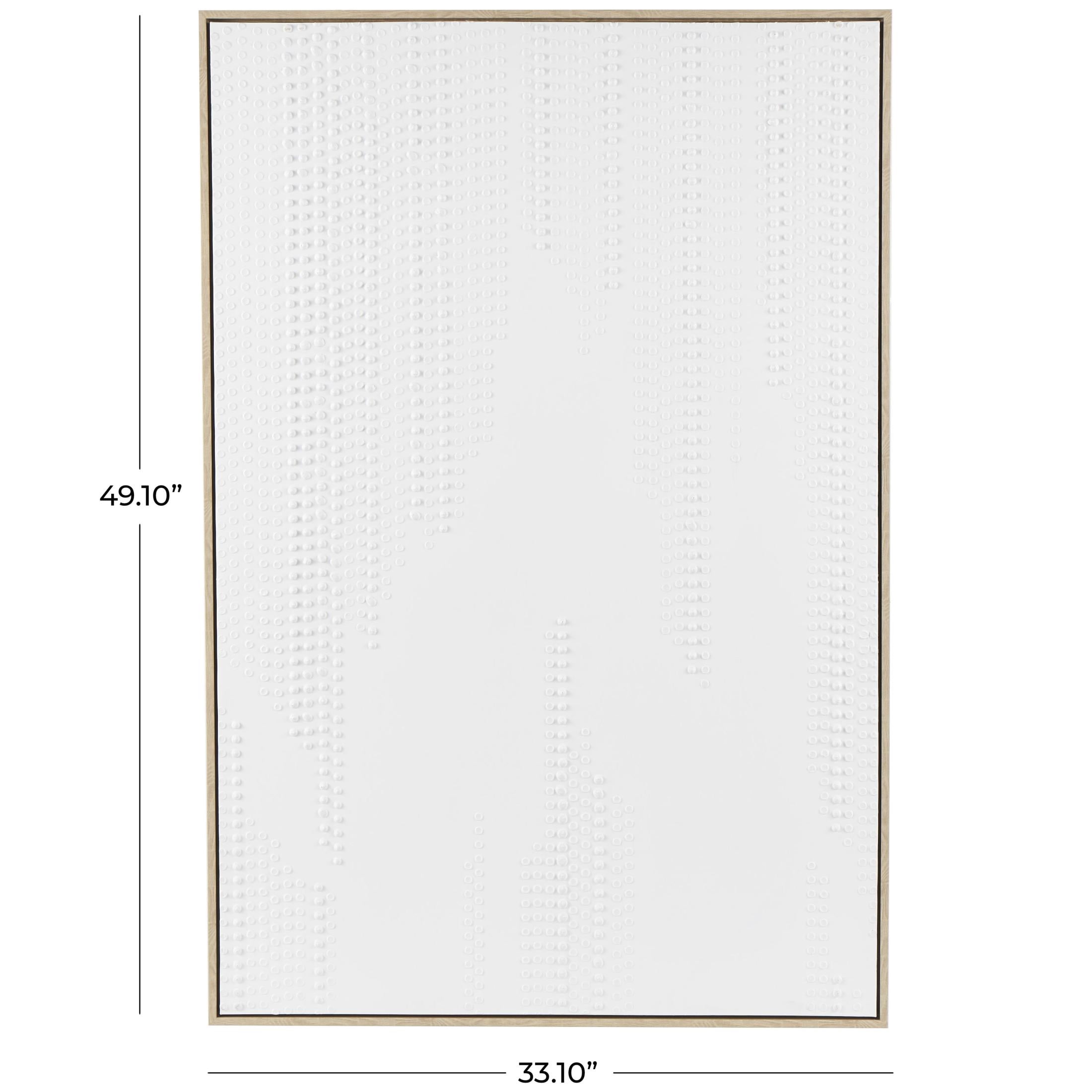 33" x 49" Dimensional Dot Abstract Framed Wall Art with Brown Wooden Frame, by DecMode