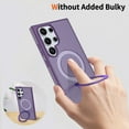 thumbnail image 6 of for Samsung Galaxy S24 Ultra Case, TPU + PC, Ultra Slim Semi-Transparent Cover with Built-In Magnetic Kickstand, Compatible with Wireless Charging & Magnetic Car Mount for S24 Ultra, Darkpurple, 6 of 6