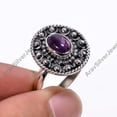 thumbnail image 3 of Natural Purple Amethyst Gemstone 925 Sterling Silver Design Statement Ring Jewelry Gift for Her, 3 of 5