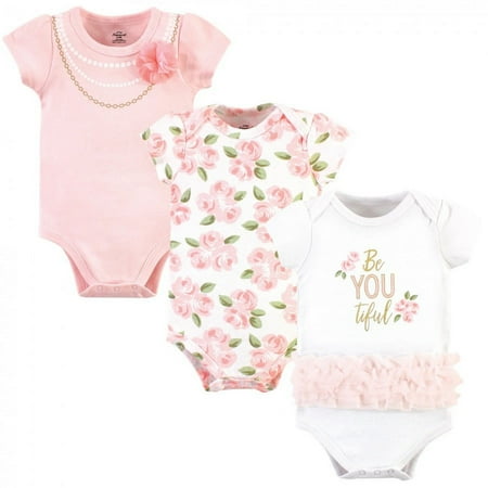 UPC: 0660168727692 | Little Treasure Baby Girl Cotton Bodysuits 3pk Beyoutiful 9-12 Months