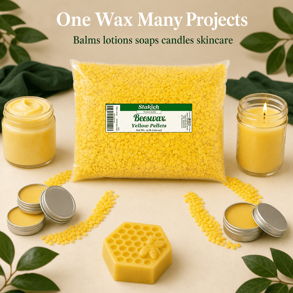Stakich Beeswax Pellets for Candle Making, 10 lbs (Yellow)