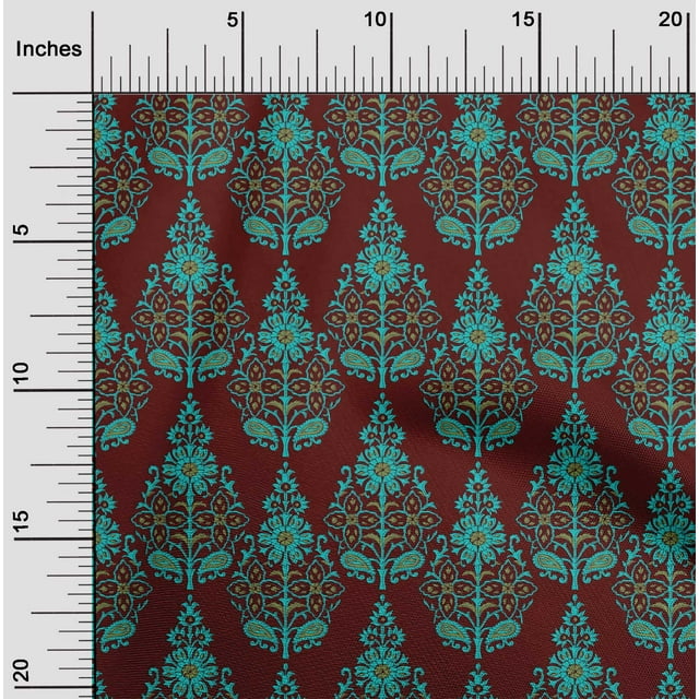 oneOone Polyester Lycra Fabric Floral & Paisley Block Print Fabric By Yard 56 Inch Wide