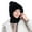 Black, variant on Women’s Knitted Beanie Hat with Face Cover - 3 in 1 Winter Balaclava with Mask Scarf Ear Muffs Pompom Fleece Lined Snow Caps Winter Gifts for Women Gray