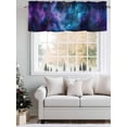 thumbnail image 5 of Blue Starry Sky Valances for Windows Purple Teal Universe Shinny Stars Romantic Rod Pocket Curtains Valance Short Window Treatment Drapes for Living Room, Bedroom Bathroom 56"&nbsp;W x 16" L, 5 of 5