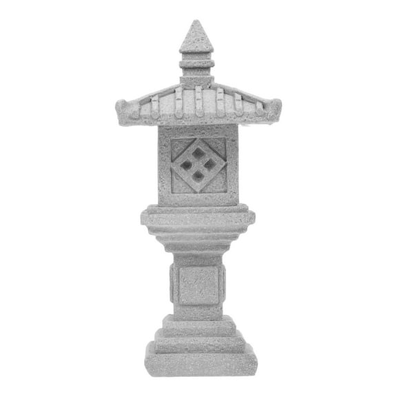 Mini Pagoda Statue Japanese Pagodas for Outdoor Garden Bonsai Decorations Figurines Office Grey