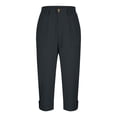 thumbnail image 6 of XAOFW Capri Pants For Women Casual Solid Color Straight Leg Cargo Pants With Button Front For Summer Comfort And Daily Wear Breathable Bottom L, 6 of 7