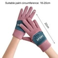 thumbnail image 6 of Eoperou 1 Pair Women Gloves Plush Lining Non-slip Palm Touch Screen Thickened Double Layer Autumn Winter Full Finger Ridding Ski Gloves Cycling Supplies, 6 of 8