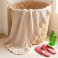 thumbnail image 6 of Ruffled Edge Knit Cotton Throw Blanket, Soft Breathable Woven Cover for Sofa Couch Bed, Lightweight Decorative Home Textile for Everyday Use, 6 of 6