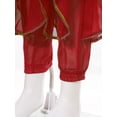 thumbnail image 7 of YONGHS Kids Girls Belly Dance Performance Cosplay Costume Crop Top with Pants Head Veil Set Red 2-3, 7 of 7