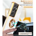 thumbnail image 5 of LeYi For Samsung Galaxy S21 Ultra 5G Phone Case: With 360° Rotatable Ring Mount Magnetic Stand, Rose Gold Plated Edge Protection Samsung S24 Ultra 5G Phone,White, 5 of 7