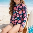 thumbnail image 7 of Gubotare Bathing Suit Teen Girls Girls Swimsuit Teens Bathing Suits Girls Long Sleeve Swimsuit One Piece Juniors Swimwear Size 11-12 (Red,11-12 Years), 7 of 7