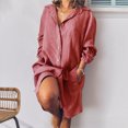 thumbnail image 3 of Womens Long Sleeve Blouse V-Neck Tops Blouse Single Breasted Shirt Casual Loose Shirts for Women Ladies Autumn Fall Wear, 3 of 3