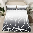 thumbnail image 2 of jejeloiu Geometric Lines Circle Queen Sheet Sets,White Black Bed Set For Men Women 4pcs, 2 of 7
