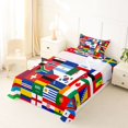 thumbnail image 5 of Manfei Country Flag Patchwork Twin Sheets,Global Nation Bedding,Multicolor,3-Piece,1 Fitted Sheet and 1 Pillowcase, 5 of 6
