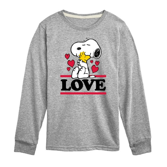 Peanuts - Love Snoopy Woodstock - Toddler And Youth Long Sleeve Graphic T-Shirt