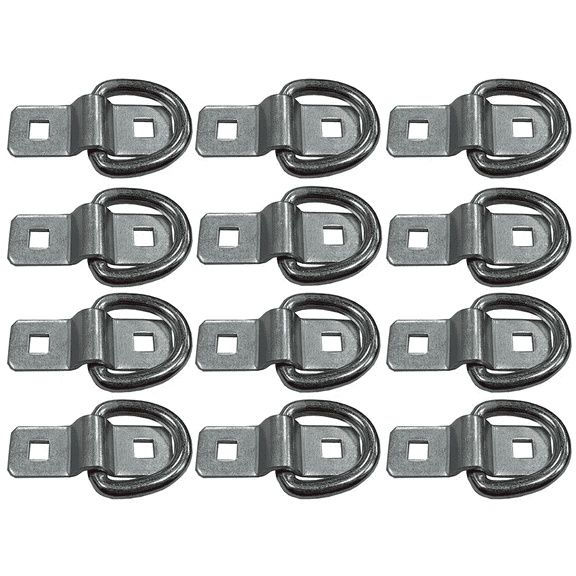 Replacement 12 D Rings 3/8" Bolt On Toy Hauler QUAD ATV Tie Down Flatbed Trailer Strap Ring
