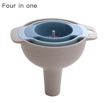 4 in 1 Plastic Funnels Set Removable Strainer Filter Household Kitchen Accessories Blue Orange Multi\-size Funnel Set Blue