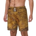 thumbnail image 2 of Balery Vintage Map Mens Swim Trunks Swim Shorts for Men Quick Dry Inseam Beach Shorts with Compression Liner Pocket-Small, 2 of 9