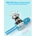thumbnail image 2 of Micrófono de karaoke Amazmic Kids Bluetooth LED azul claro, 2 of 9