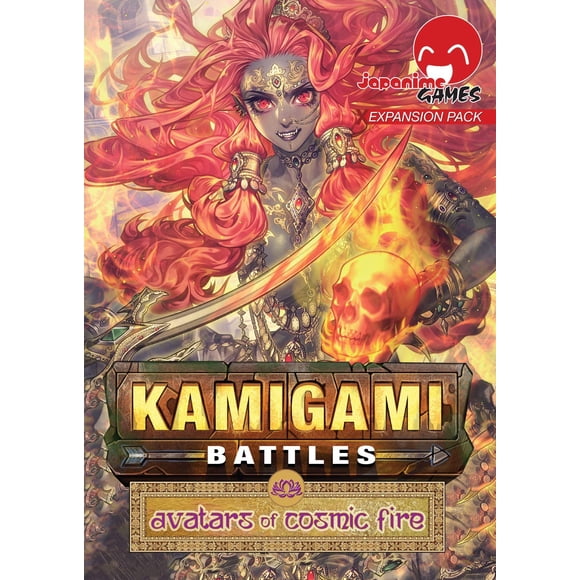 Juegos japoneses Batallas Kamigami: Expansión Avatares de Fuego Cósmico | Elige a tu dios/diosa favorita y lucha por tu panteón favorito | Juego de cartas para construir mazos | 2-6 jugadores | Edad 1