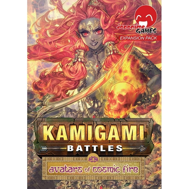 Juegos japoneses Batallas Kamigami: Expansión Avatares de Fuego Cósmico | Elige a tu dios/diosa favorita y lucha por tu panteón favorito | Juego de cartas para construir mazos | 2-6 jugadores | Edad 1